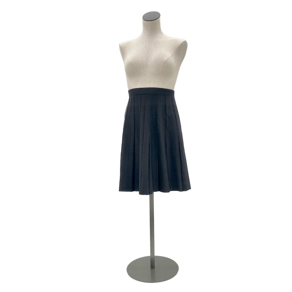 St. John Vintage 80s 90s Pleated Black Knit Skirt Size 4